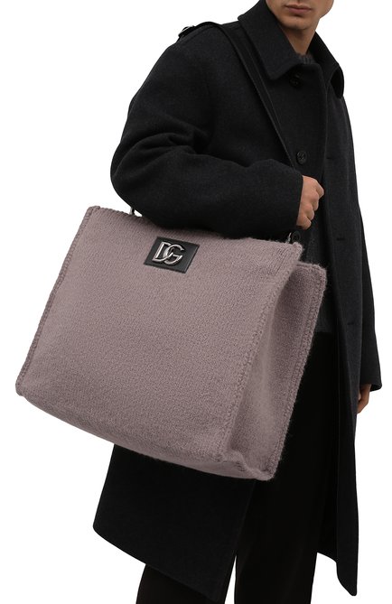 Мужская текстильная сумка-шопер beatrice DOLCE & GABBANA бежевого цвета, арт. BM6953/AQ432 | Фото 2 (Материал: Текстиль; Размер: large)