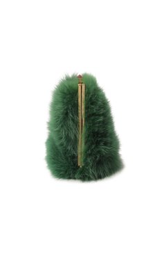 Женская сумка mydas large RUBEUS MILANO зеленого цвета, арт. 013/16D | Фото 4 (Материал: Натуральный мех; Женское Кросс-КТ: Вечерняя сумка; Сумки-технические: Сумки top-handle; Размер: large)