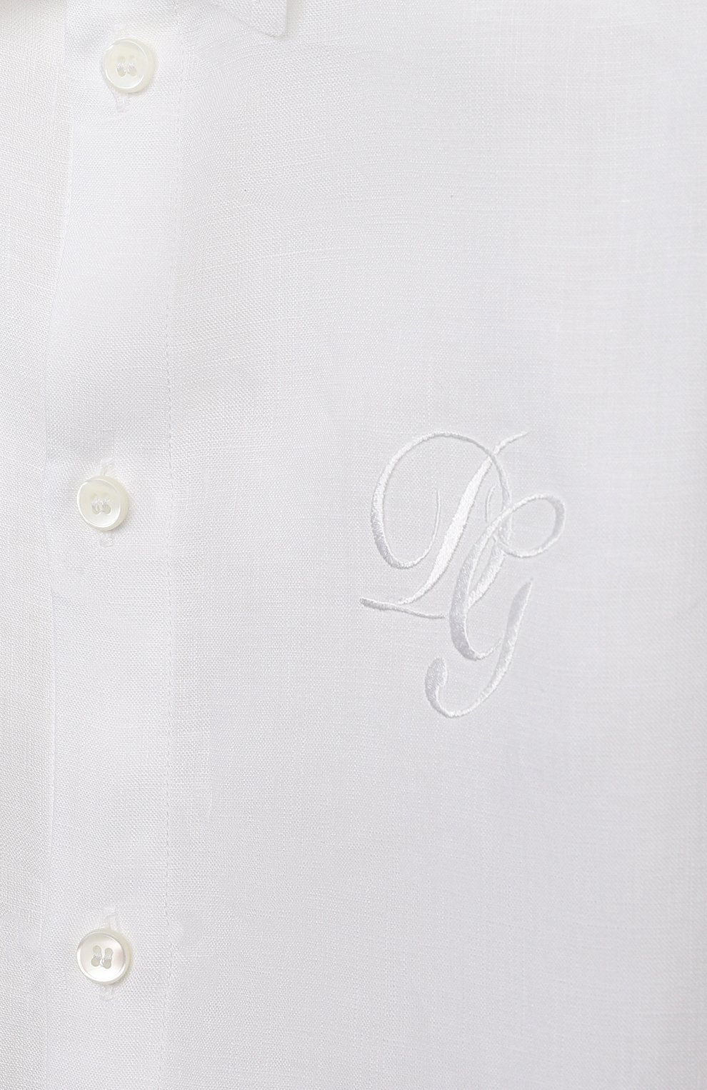 Детская льняная рубашка DOLCE & GABBANA белого цвета, арт. L42S70/G7YEA/2-6 | Фото 3 (Рукава: Длинные; Региональные ограничения белый список (Axapta Mercury): RU; Материал сплава: Проставлено; Стили: Классический; Материал внешний: Лен; Драгоценные камни: Проставлено; Ростовка одежда: 2 года | 92 см, 3 года | 98 см, 4 года | 104 см, 5 лет | 110 см, 6 лет | 116 см)
