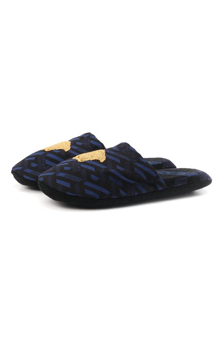 Мужского текстильные домашние туфли VERSACE темно-синего цвета по цене 29600 руб., арт. ZSLB00007/ZC0SP131 | Фото 1