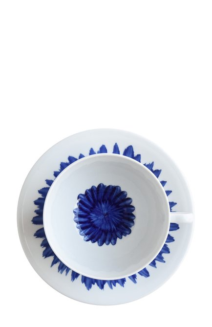 Чашка для завтрака с блюдцем in bloom BERNARDAUD синего цвета, арт. 1768/21512 | Фото 2 (Статус проверки: Проверена категория; Интерьер_коллекция: In Bloom; Ограничения доставки: fragile-2)