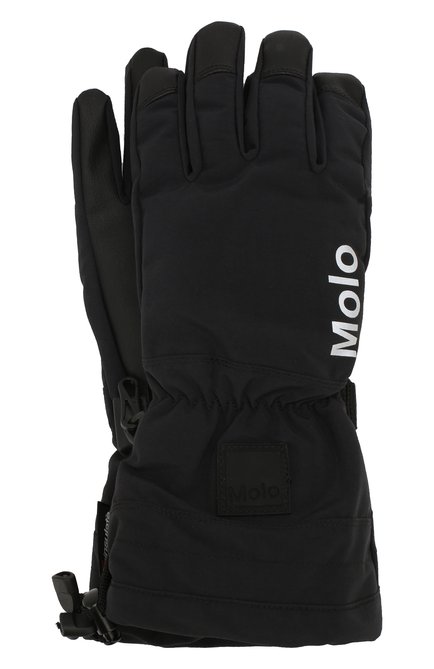 Детские перчатки MOLO черного цвета, арт. 7W19S206 | Фото 1 (Материал: Текстиль, Синтетический материал; Статус проверки: Проверено, Проверена категория)