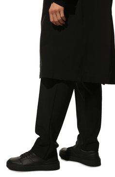 Мужские кожаные кеды new roma DOLCE & GABBANA черного цвета, арт. CS2036/A1065 | Фото 3 (Материал внутренний: Натуральная кожа; Стили: Классический; Материал утеплителя: Без утеплителя; Подошва: Массивная)