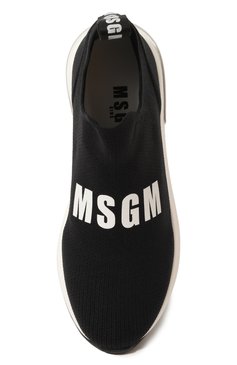 Детские текстильные кроссовки MSGM KIDS черного цвета, арт. 76204/36-40 | Фото 4 (Материал внешний: Текстиль; Материал сплава: Проставлено; Нос: Не проставлено; Материал внутренний: Текстиль)