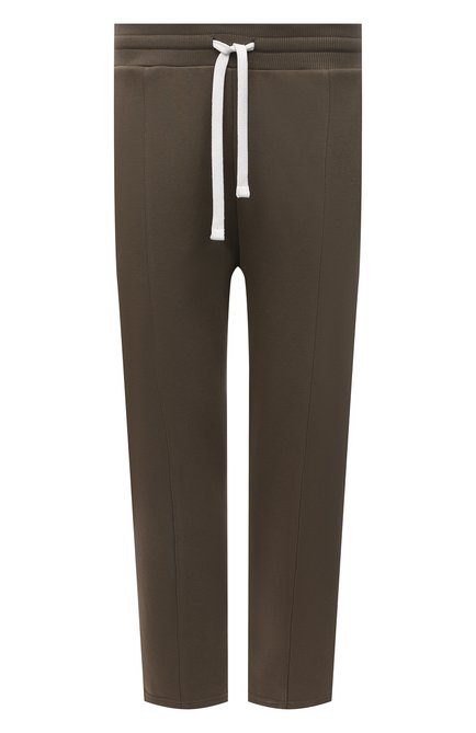 Мужские хлопковые брюки ERMENEGILDO ZEGNA хаки цвета, арт. N6N001260 | Фото 1 (Материал внешний: Хлопок; Длина (брюки, джинсы): Укороченные; Случай: Повседневный; Стили: Милитари)