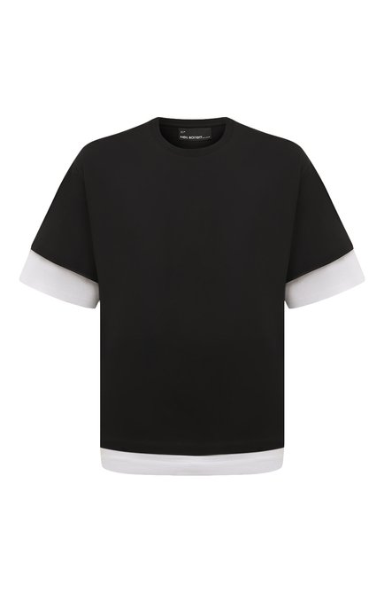 Мужская хлопковая футболка NEIL BARRETT черно-белого цвета по цене 36950 руб., арт. PBJT216/V515C | Фото 1
