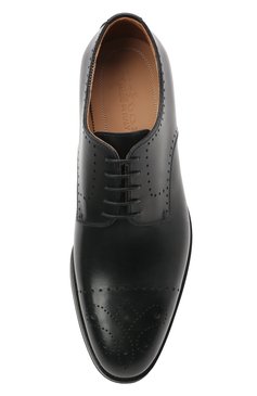 Мужские кожаные дерби KITON черного цвета, арт. USSDECHN00101 | Фото 5 (Мужское Кросс-КТ: Броги-обувь; Материал внутренний: Натуральная кожа; Стили: Классический)
