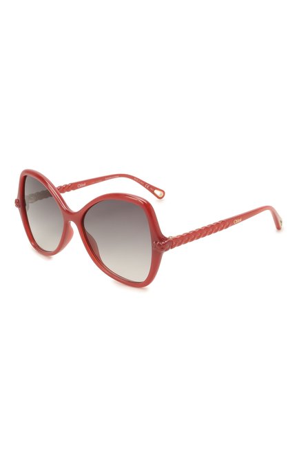 Женские солнцезащитные очки CHLOÉ бордового цвета, арт. CH0001S | Фото 1 (Тип очков: С/з; Очки форма: Бабочка)