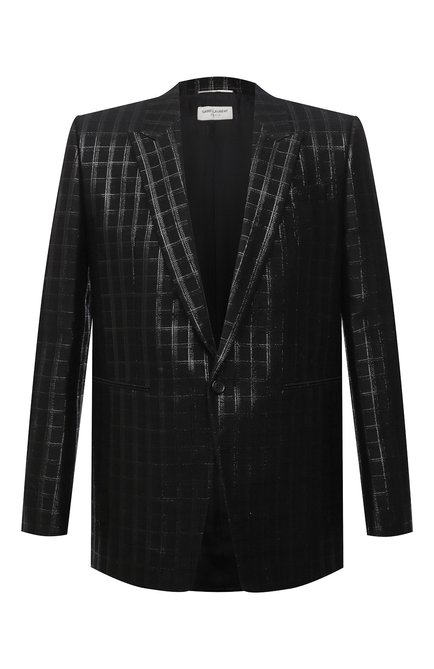 Мужской пиджак из шерсти и шелка SAINT LAURENT черного цвета по цене 277500 руб., арт. 662463/Y2D19 | Фото 1