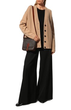 Женская сумка le monogramme SAINT LAURENT коричневого цвета, арт. 668582/2UY2W | Фото 7 (Сумки-технические: Сумки через плечо; Размер: mini; Ремень/цепочка: На ремешке; Материал: Экокожа)
