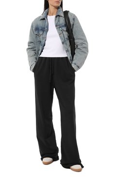 Женские хлопковые брюки HAIKURE черного цвета, арт. HEW03C01TJ011PX | Фото 2 (Длина (брюки, джинсы): Удлиненные; Силуэт Ж (брюки и джинсы): Широкие; Женское Кросс-КТ: Брюки-одежда; Материал сплава: Проставлено; Материал внешний: Хлопок; Драгоценные камни: Проставлено; Стили: Кэжуэл)
