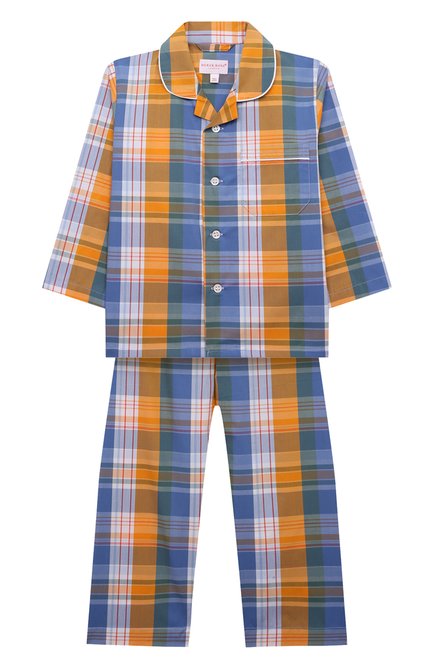 Женская хлопковая пижама DEREK ROSE разноцветного цвета, арт. 7025-BARK032 | Фото 1 (Рукава: Длинные; Материал внешний: Хлопок)