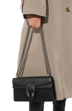 Женская сумка dionysus small GUCCI черного цвета, арт. 499623 0JNAN | Фото 2 (Сумки-технические: Сумки через плечо; Материал: Натуральная кожа; Ремень/цепочка: На ремешке; Размер: small)