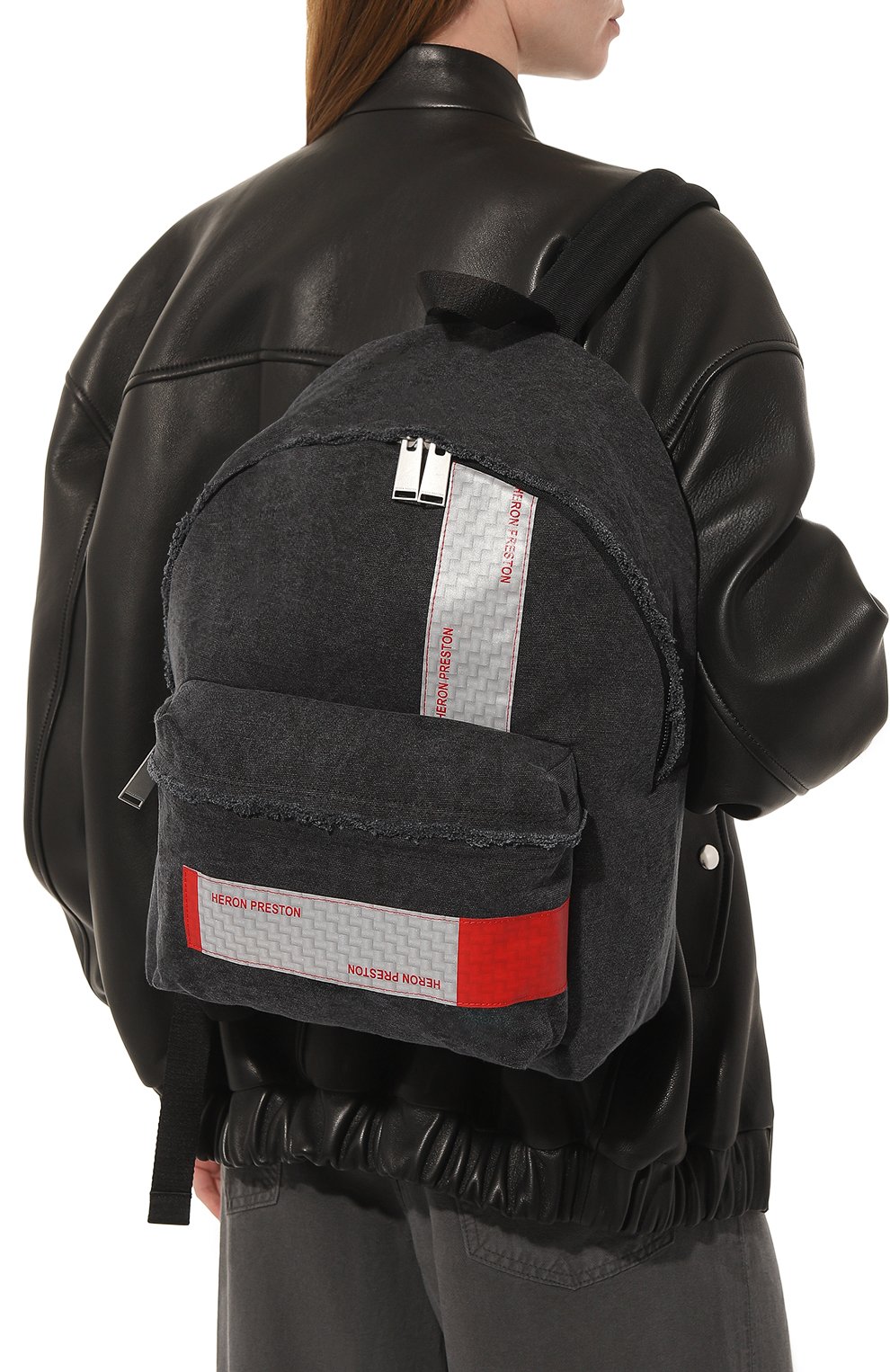Женский рюкзак HERON PRESTON черного цвета, арт. HWNB011F22FAB0011000 | Фото 2 (Размер: medium; Материал: Текстиль; Стили: Кэжуэл)
