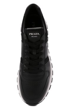 Мужские комбинированные кроссовки prax 01 PRADA черного цвета, арт. 4E3571-3L3F-F0002-G000 | Фото 5 (Стили: Классический; Материал утеплителя: Без утеплителя)