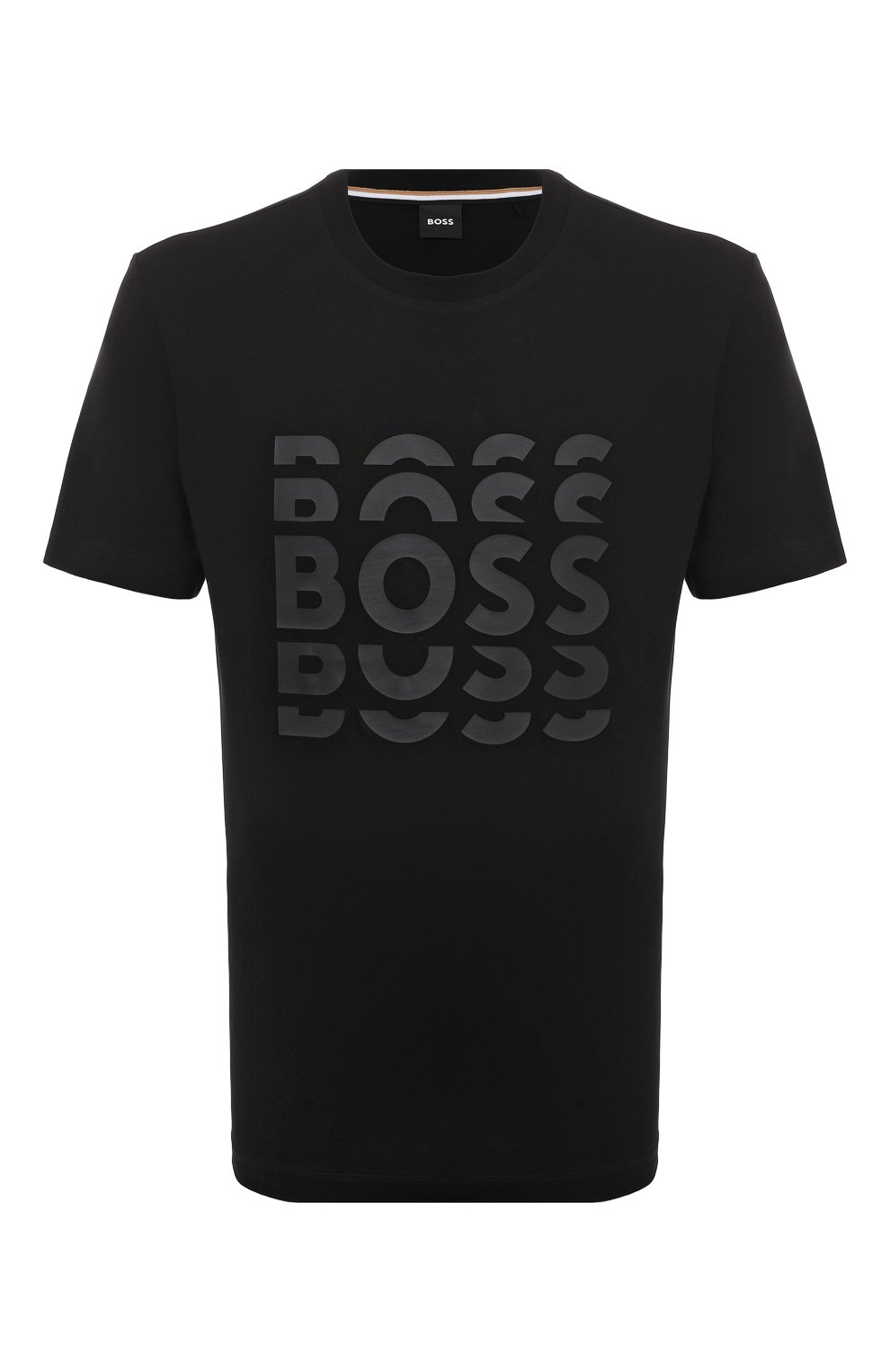 Хлопковая футболка BOSS черного цвета