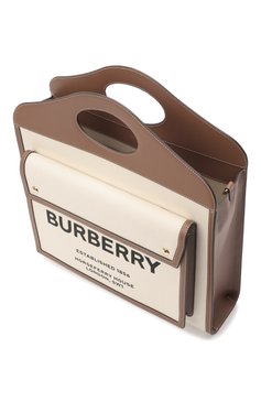 Женская сумка pocket BURBERRY бежевого цвета, арт. 8039362 | Фото 5 (Сумки-технические: Сумки top-handle; Материал: Текстиль; Размер: large)