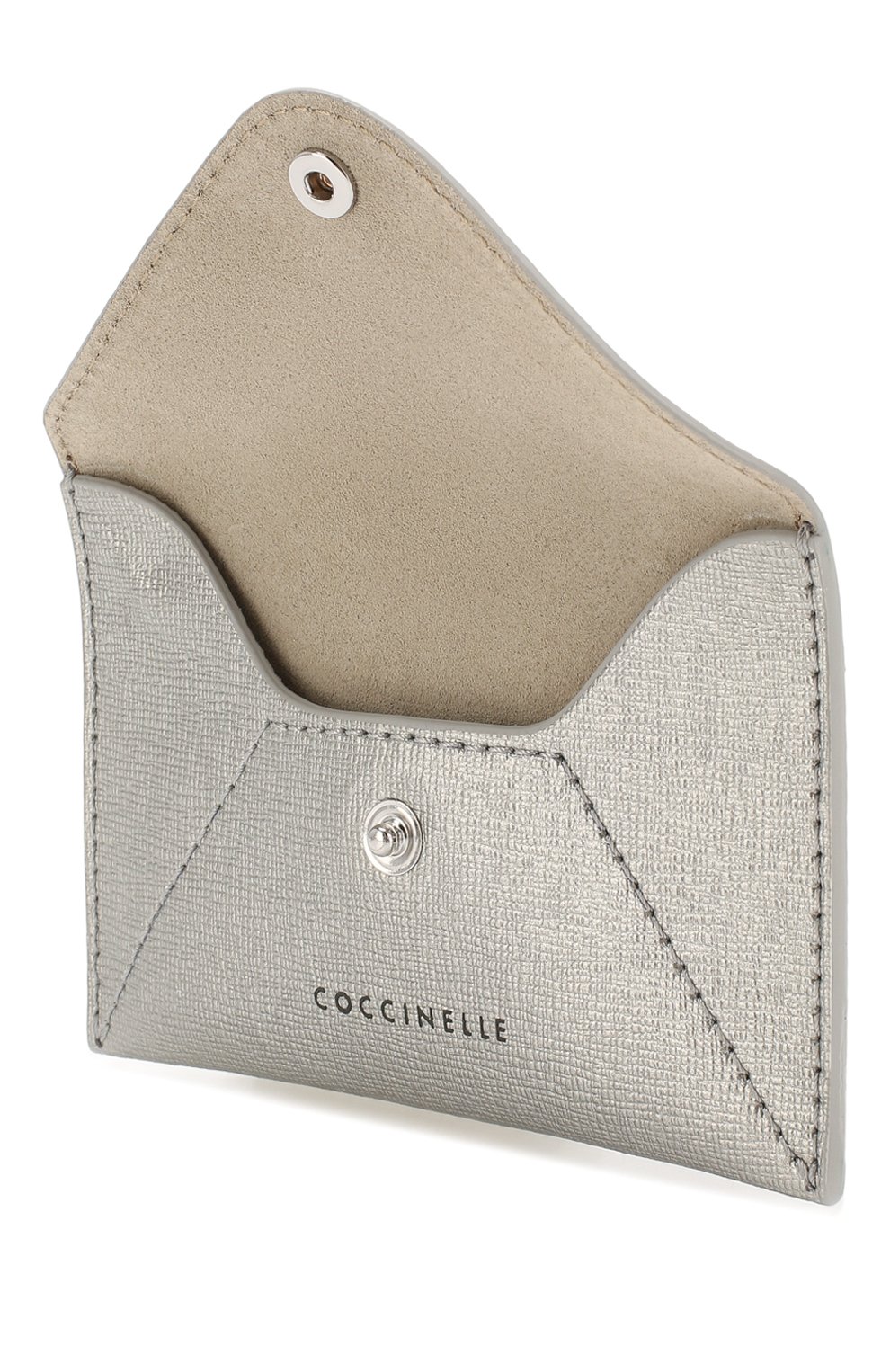 Женский кожаный футляр для кредитных карт COCCINELLE серебряного цвета, арт. E2 E65 12 83 20 | Фото 3 (Материал: Натуральная кожа; Статус проверки: Проверена категория)