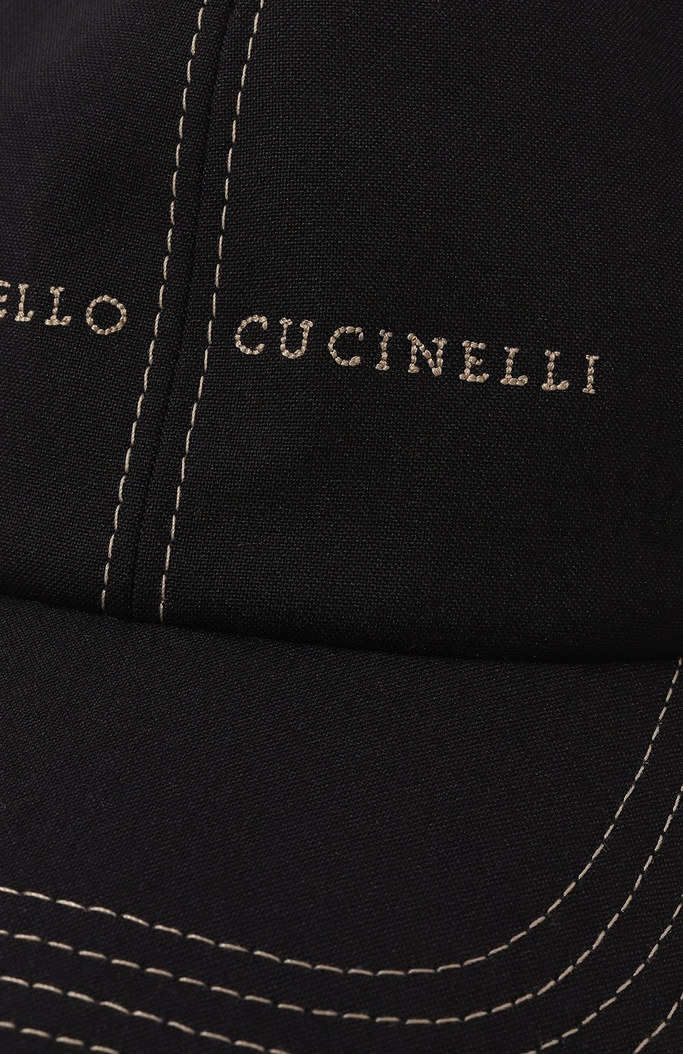 Мужской шерстяная бейсболка BRUNELLO CUCINELLI темно-синего цвета, арт. MW4649977 | Фото 4 (Материал: Текстиль, Шерсть)