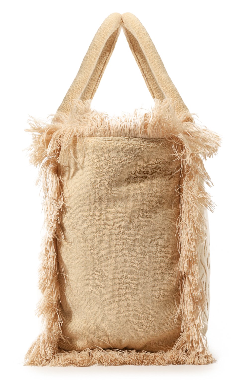 Женская сумка-тоут MC2 SAINT BARTH бежевого цвета, арт. STBA/VANITY TERRY/07533D | Фото 4 (Женское Кросс-КТ: Сумка-пляжные сумки; Материал сплава: Проставлено; Материал: Текстиль; Драгоценные камни: Проставлено; Размер: large)