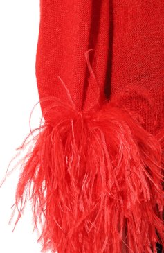 Женский пуловер GUCCI красн ого цвета, арт. 670624 XKB1V | Фото 5 (Материал внешний: Шерсть; Рукава: Длинные; Длина (для топов): Стандартные; Женское Кросс-КТ: Пуловер-одежда, Кардиган-одежда; Стили: Романтичный)