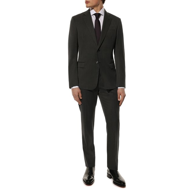 Шерстяной костюм Giorgio Armani серого цвета