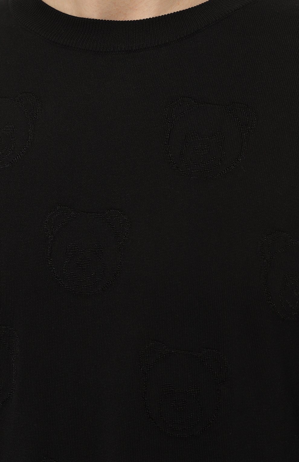 Хлопковый джемпер Moschino 231ZZA0913/200, цвет чёрный, размер 54 231ZZA0913/200 - фото 5