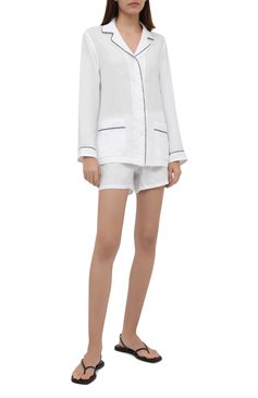 Женская льняная пижама LORO PIANA белого цвета, арт. FAL1538 | Фото 1 (Региональные ограничения белый список (Axapta Mercury): RU; Материал внешний: Лен)