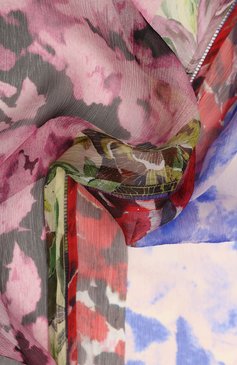 Женский шелковый шарф DRIES VAN NOTEN разноцветного цвета, арт. 231-011305-6022 | Фото 4 (Материал: Текстиль, Шелк)