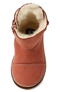 Детские кожаные ботинки WALKEY розового цвета, арт. Y1A5-42871-1141302/20-24 | Фото 4 (Материал утеплителя: Натуральный мех; Материал сплава: Проставлено; Нос: Не проставлено)