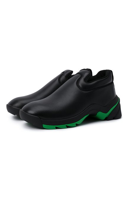 Мужские кожаные кроссовки flash BOTTEGA VENETA черного цвета по цене 59950 руб., арт. 667069/VBSD0 | Фото 1