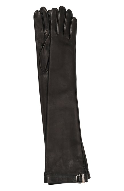 Женские кожаные перчатки ARMARIUM черного цвета, арт. ARMTMGL01/LE03 | Фото 1 (Материал сплава: Проставлено; Нос: Не проставлено; Материал: Натуральная кожа)
