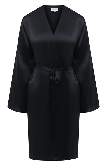 Женский шелковый халат MARJOLAINE черного цвета по цене 67450 руб., арт. Laser | Фото 1