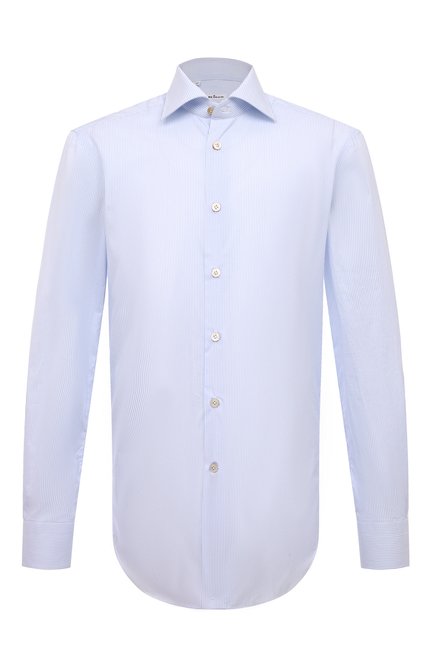 Мужская хлопковая сорочка KITON голубого цвета по цене 69950 руб., арт. UCIH0869013 | Фото 1