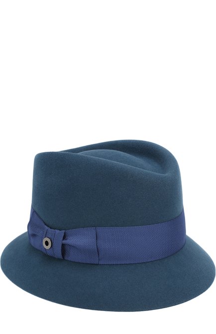 Женская фетровая шляпа oval hat LORO PIANA синего цвета, арт. FAI2730 | Фото 1 (Статус проверки: Проверена категория, Проверено; Материал: Шерсть, Текстиль)