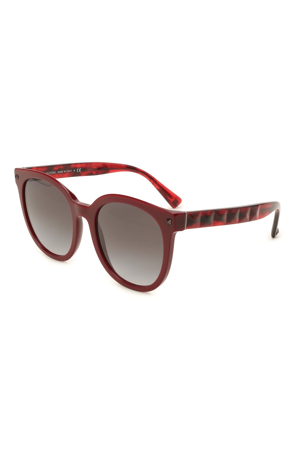 Женские солнцезащитные очки VALENTINO бордового цвета, арт. 4083-51398G | Фото 1 (Материал: Пластик; Тип очков: С/з; Очки форма: Круглые)