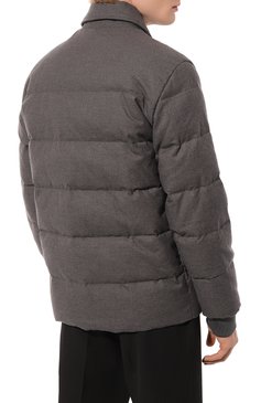 Мужская пуховая куртка ADD темно-серого цвета, арт. 8AMQ30 | Фото 4 (Кросс-КТ: Куртка; Рукава: Длинные; Материал внешний: Синтетический материал; Материал сплава: Проставлено; Мужское Кросс-КТ: Куртка-пуховая; Материал подклада: Синтетический материал; Драгоценные камни: Проставлено; Длина (верхняя одежда): Короткие; Материал утеплителя: Пух и перо; Стили: Кэжуэл)