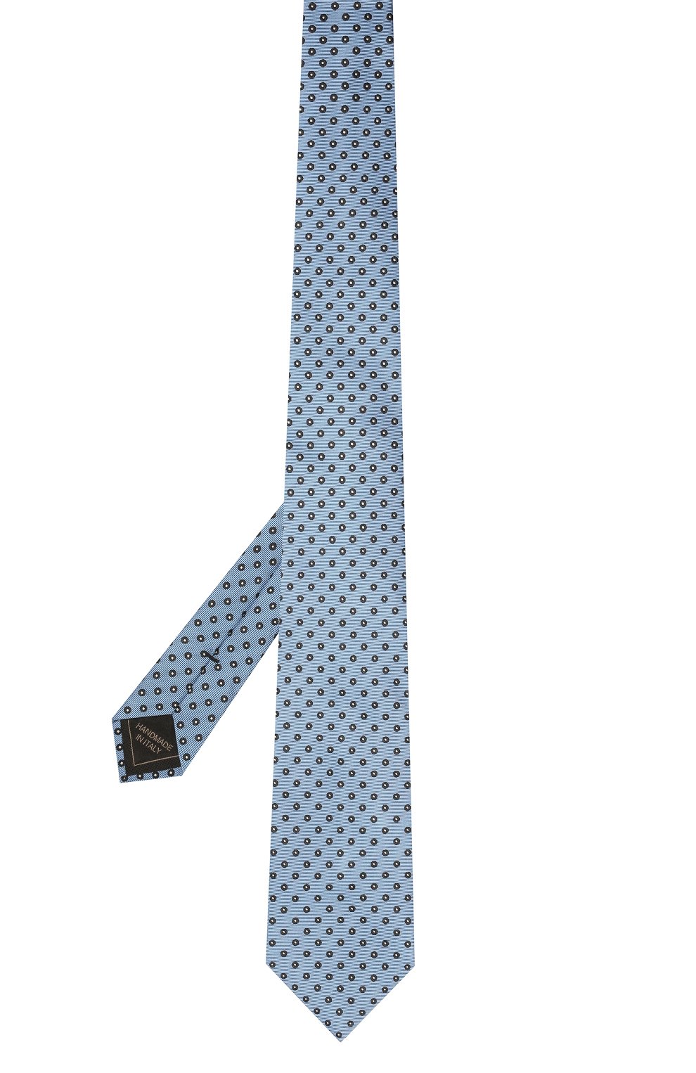 Мужской шелковый галстук BRIONI голубого цвета, арт. 061Q00/P040D | Фото 2 (Принт: С принтом; Материал: Текстиль, Шелк; Региональные ограничения белый список (Axapta Mercury): RU; Материал сплава: Проставлено; Нос: Не проставлено)