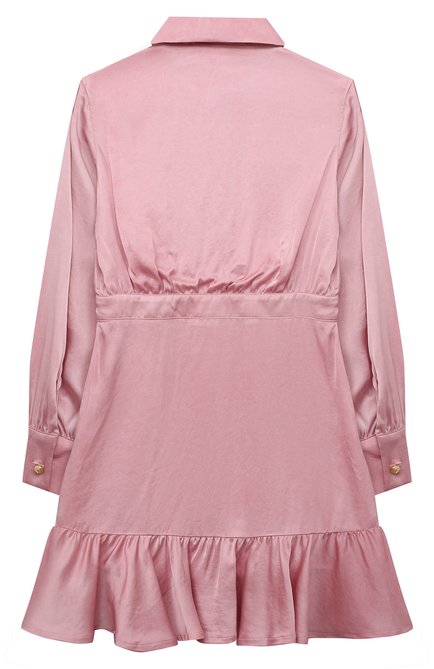Детское платье из вискозы BALMAIN розового цвета, арт. BT1B70 | Фото 2 (Рукава: Длинные; Материал сплава: Проставлено; Материал внешний: Вискоза; Драгоценные камни: Проставлено)