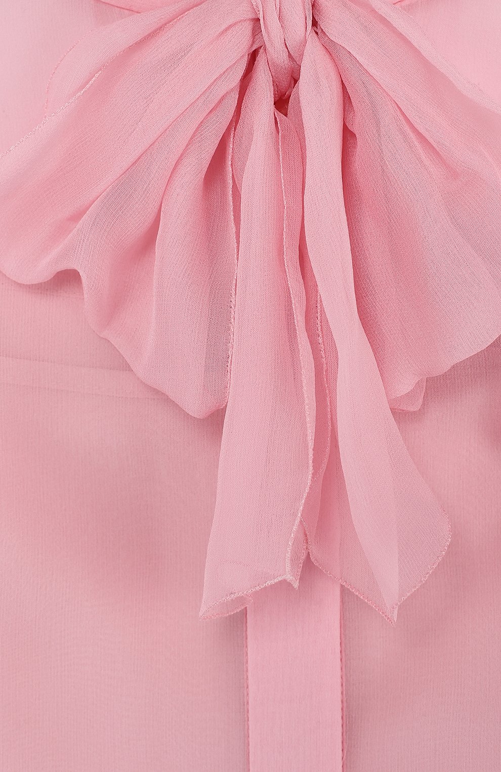 Детское шелковая блуза с воротником аскот DOLCE & GABBANA светло-розового цвета, арт. L53S65/FU1HW/8-14 | Фото 3 (Материал внешний: Шелк; Рукава: Длинные; Статус проверки: Проверено, Проверена категория)