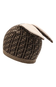 Детского хлопковая шапка FENDI коричневого цвета, арт. BUP025/A3TE | Фото 2 (Материал: Текстиль, Хлопок)