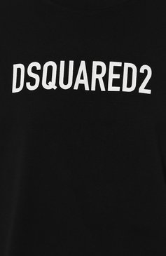Женская хлопковая футболка DSQUARED2 черного цвета, арт. S75GD0283/S24321 | Фото 5 (Рукава: Короткие; Длина (для топов): Стандартные; Принт: С принтом; Материал сплава: Проставлено; Материал внешний: Хлопок; Стили: Спорт-шик; Женское Кросс-КТ: Футболка-одежда; Драгоценные камни: Проставлено)