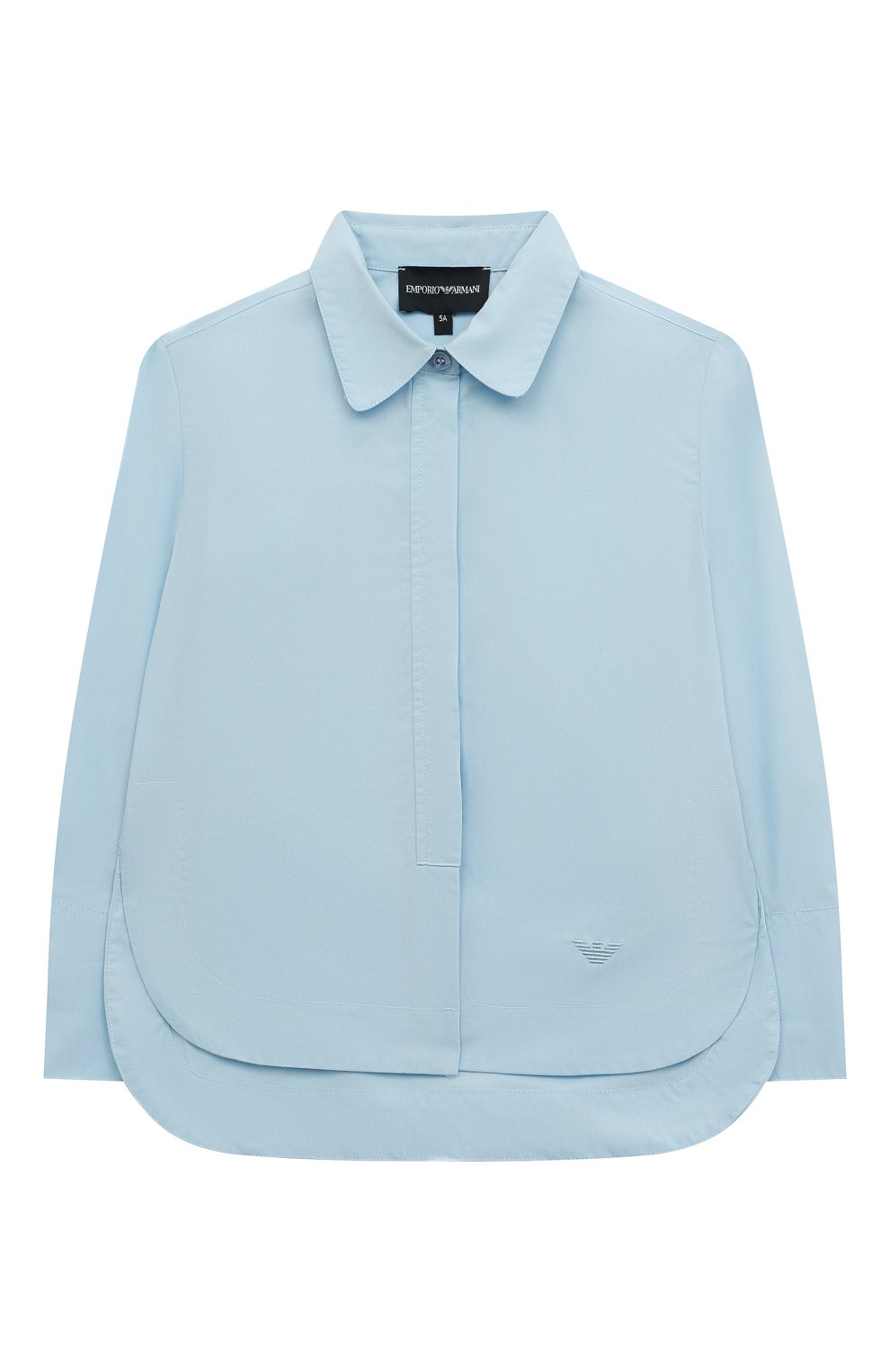 Блузы Emporio Armani, Хлопковая блузка Emporio Armani, Тунис, Голубой, Хлопок: 100%;, 12883135  - купить