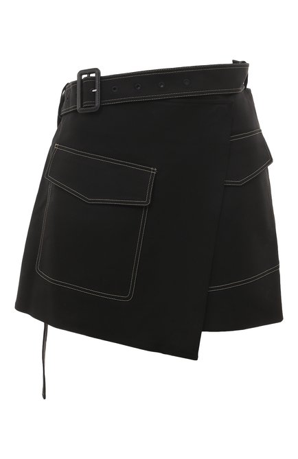 Женская хлопковая юбка HELMUT LANG черного цвета по цене 48300 руб., арт. M06HW301 | Фото 1