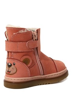 Детские кожаные ботинки WALKEY розового цвета, арт. Y1A5-42871-1141302/20-24 | Фото 3 (Материал утеплителя: Натуральный мех; Материал сплава: Проставлено; Нос: Не проставлено)