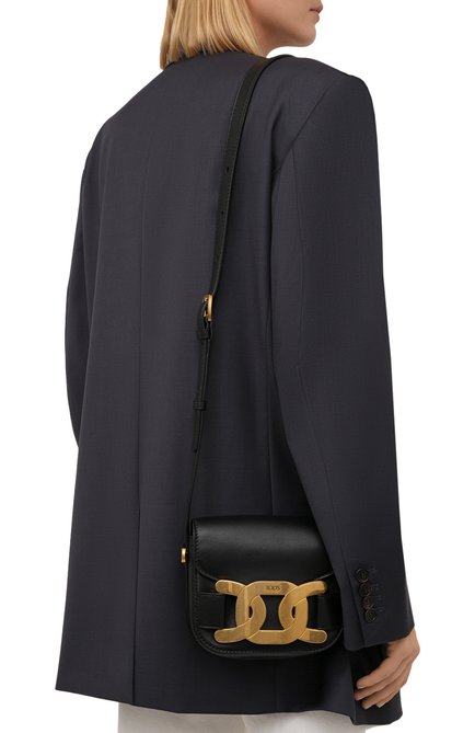 Женская сумка aoy small TOD’S черного цвета, арт. XBWA0YJ0100R0R | Фото 2 (Материал: Натуральная кожа; Ремень/цепочка: На ремешке; Размер: small; Сумки-технические: Сумки через плечо)