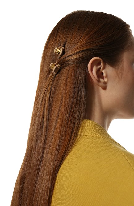Женская комплект из двух заколок для волос ALEXANDRE DE PARIS бежевого цвета, арт. ICCXS-14338-02 S5 | Фото 2 (Материал: Синтетический материал)