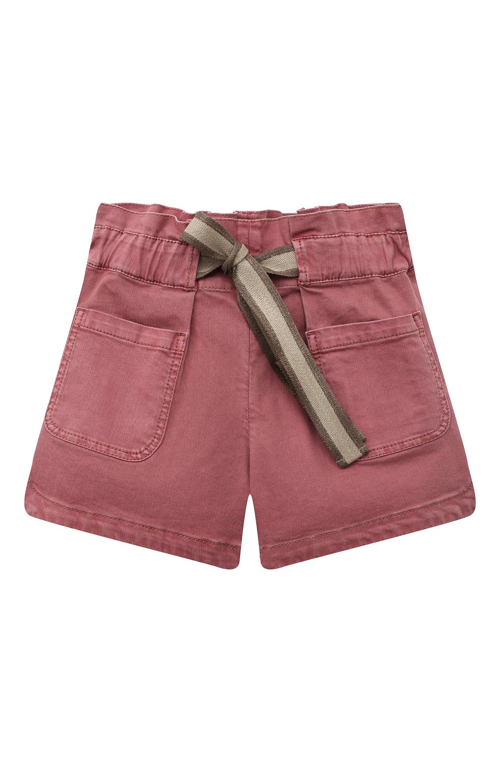 Детские джинсовые шорты BRUNELLO CUCINELLI розового цвета, арт. BA080P495B | Фото 1 (Кросс-КТ: Деним; Материал внешний: Хлопок, Лиоцелл, Растительное волокно)