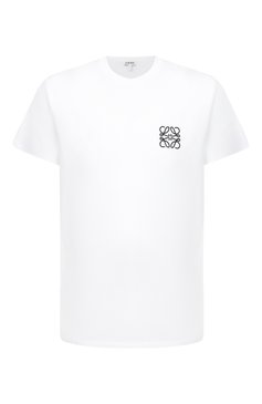 Мужская хлопковая футболка LOEWE белого цвета, арт. H526341XAI | Фото 1 (Принт: Без принта; Рукава: Короткие; Длина (для топов): Стандартные; Мужское Кросс-КТ: Футболка-одежда; Материал внешний: Хлопок; Стили: Кэжуэл)
