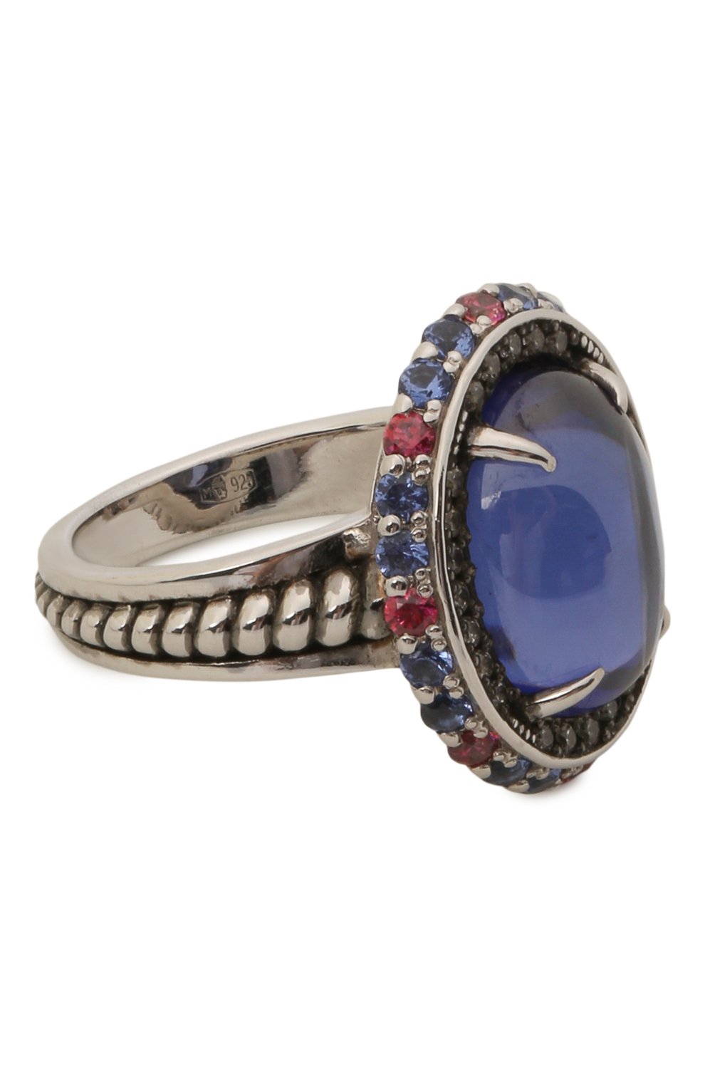 Женское кольцо QUEENSBEE синего цвета, арт. 101215/10,58 | Фото 1 (Материал: Серебро; Статус проверки: Проверено, Проверена категория)